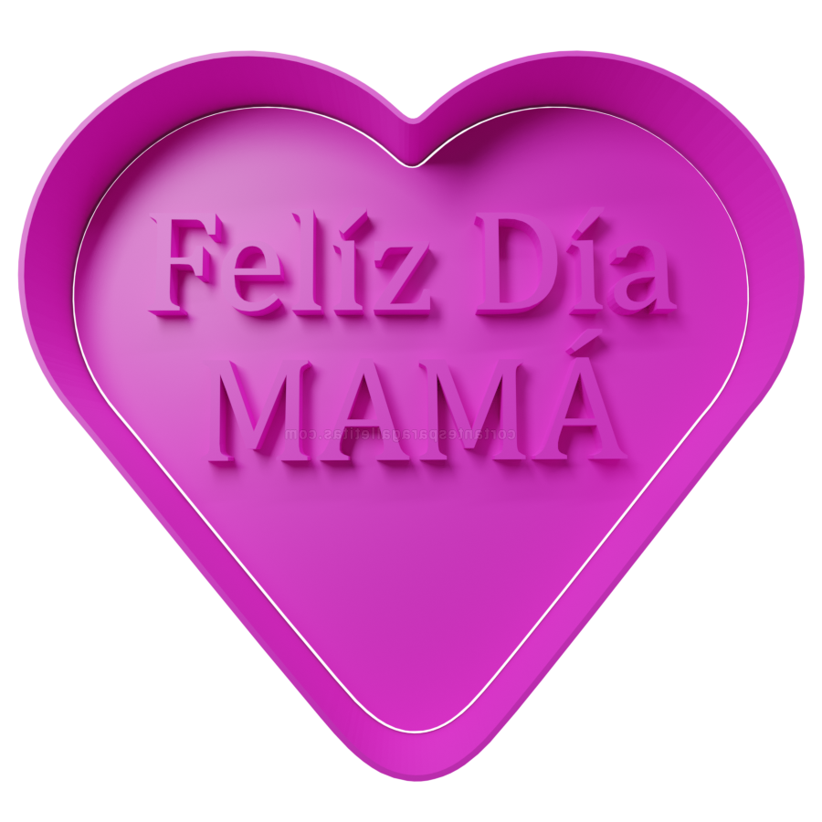 Feliz Día Mama En Corazón Cortantes Para Galletitas 5180