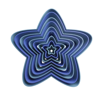Set De Estrellas Redondeadas Cortantes Para Galletitas