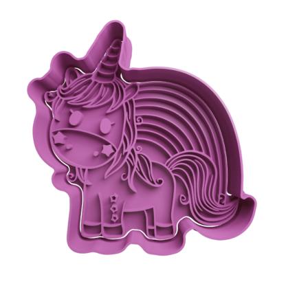 Unicornio Cute Cortante Para Galletitas 2 push unicornio con arcoiris copia