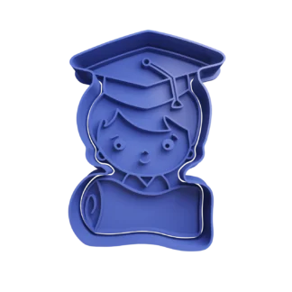 Chico egresado graduado con diploma Cortante Para Galletitas