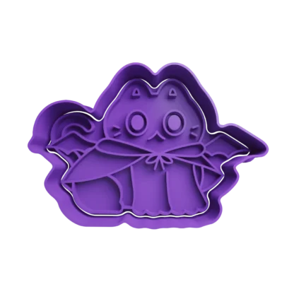 Gato Vampiro Halloween Cortante Para Galletitas push gato cute bruja copia