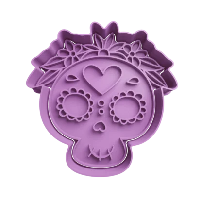 Calavera Mexicana Halloween Cortante Para Galletitas 3 push calavera con flores mujer dia de muertos halloween copia