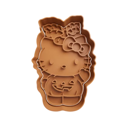 Hello Kitty Calabaza Halloween Cortante Para Galletitas push kitty calabaza cute copia