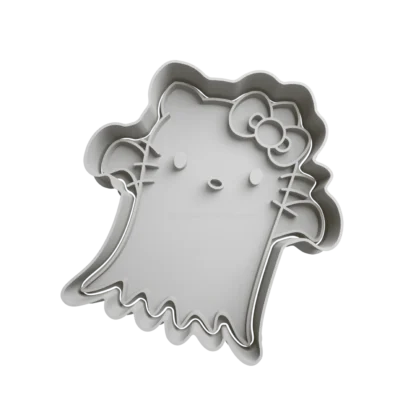 Hello Kitty Fantasma Halloween Cortante Para Galletitas 2 push kitty fantasmita copia