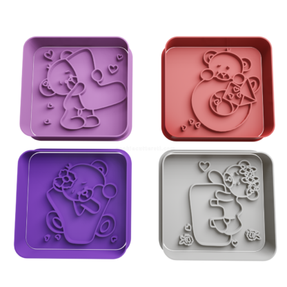 Set Ositos Love San Valentin Cortante Para Galletitas push osito love copia