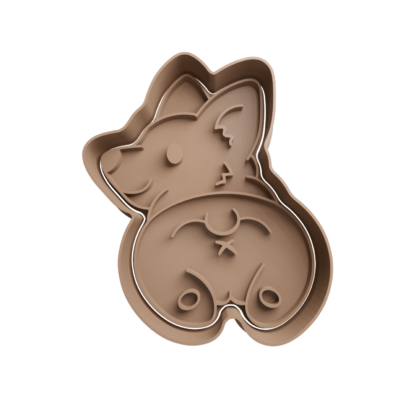 Perro Corgi Cortante Para Galletitas 2 push perro corgi acostado copia