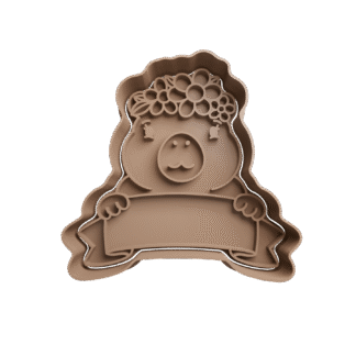 Carpincho Capibara Con Cartel Cortante Para Galletitas