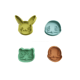 Set Pokémon Cabezas 5cm Cortantes Para Galletitas
