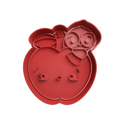 Manzana Con Gusano Dia Del Maestro Cortante Para Galletitas