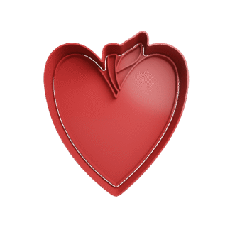 Manzana Forma De Corazon Dia Del Maestro Cortante Para Galletitas