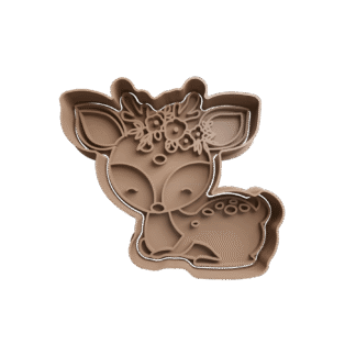 Venado Con Flores Cortante Para Galletitas