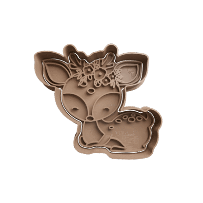 Venado Con Flores Cortante Para Galletitas