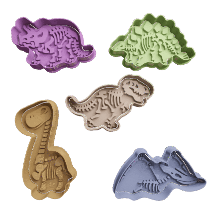 Set Dinosaurios Fosiles Cortantes Para Galletitas