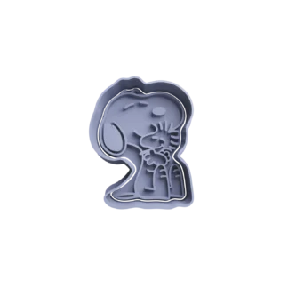 Snoopy abrazando a Woodstock Mini Cortantes Para Galletitas