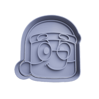 Bluey Con Gorro Navidad Cortante Para Galletitas