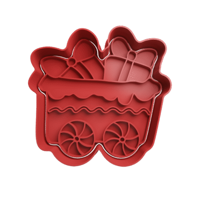 Carro Con Regalos De Navidad Cortante Para Galletitas