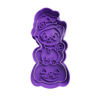 Gatito Bruja Halloween Cortante Para Galletitas
