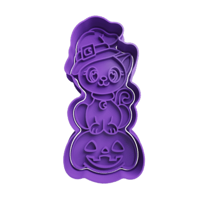 Gatito Bruja Halloween Cortante Para Galletitas