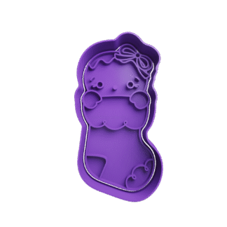 Bota De Navidad Con Niña Jengibre Cortante Para Galletitas