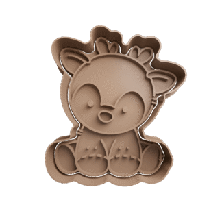 Reno Cute Sentado Navidad Cortante Para Galletitas