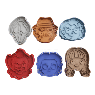 Set Cabezas Personajes Halloween Cortante Para Galletitas
