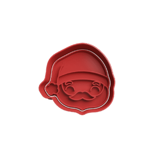 Cabeza De Papa Noel Navidad Mini Cortante Para Galletitas