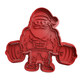 Papa Noel Musculoso Con Pesas Cortante Para Galletitas