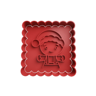 Ayudante De Santa Navidad Con Marco Cortante Para Galletitas