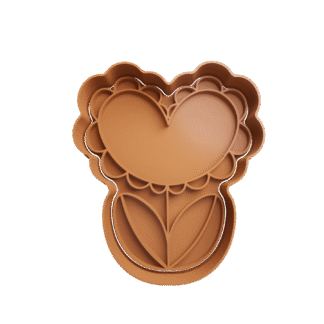 Corazon Forma De Flor San Valentin Cortante Para Galletitas