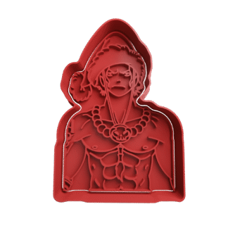 Luffy De Navidad One Piece Cortante Para Galletitas