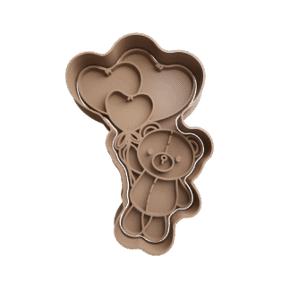 Osito Con Globos San Valentin Cortante Para Galletitas