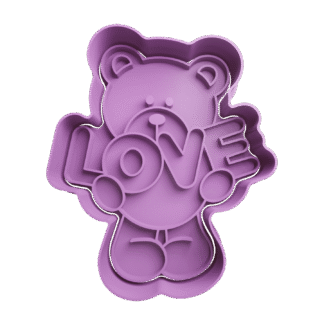 Oso Con Palabra Love San Valentin Cortante Para Galletitas