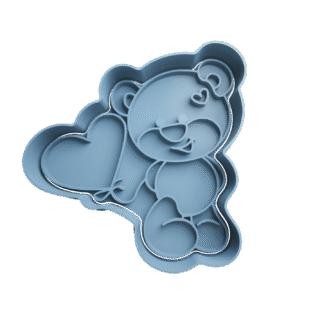 Oso Con Corazon San Valentin Cortante Para Galletitas