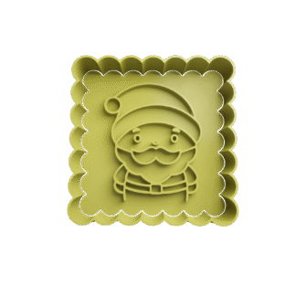 Papa Noel Navidad Con Marco Cortante Para Galletitas