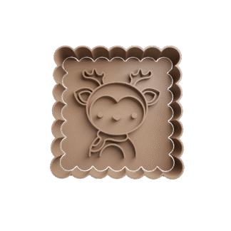 Reno De Navidad Con Marco Cortante Para Galletitas