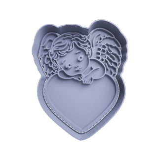 Cupido Angel Con Corazon San Valentin Cortante Para Galletitas