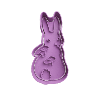 Conejo De Pascua Con Hongos Cortante Para Galletitas