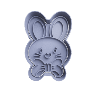 Conejo Con Moño Pascua Cortante Para Galletitas