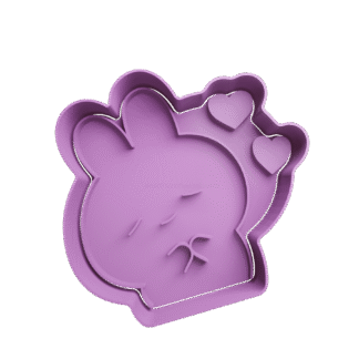 Conejo De Pascua Con Corazones Cortante Para Galletitas