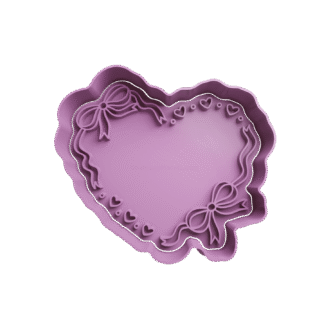 Corazon con Moños Cortante Para Galletitas