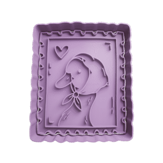 Cuadro De Pato Con Corazon San Valentin Cortante Para Galletitas