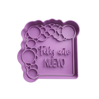 Feliz Año Nuevo Con Globos Cortante Para Galletitas