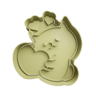 Gato Con Corazones San Valentin Cortante Para Galletitas