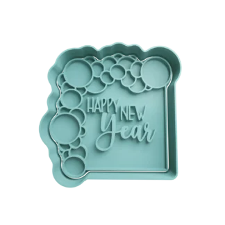 Happy New Year Con Globos Cortante Para Galletitas