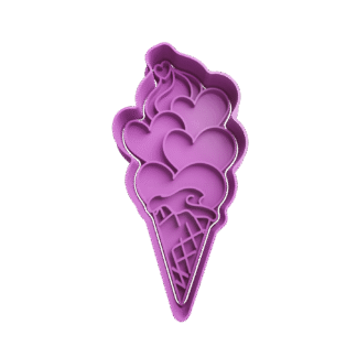 Helado Con Corazones San Valentin Cortante Para Galletitas 2
