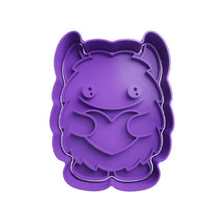 Monstruo Con Corazon San Valentin Cortante Para Galletitas