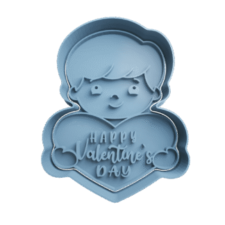 Niño Con Corazon Happy Valentines Day Cortante Para Galletitas