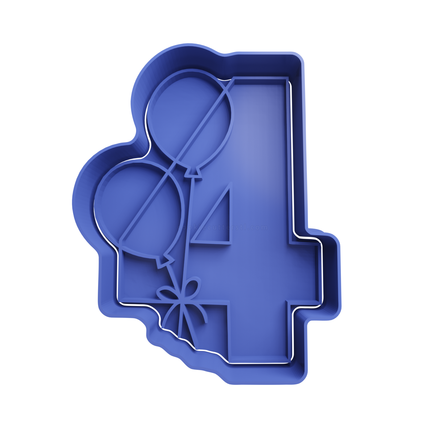 Numero Cuatro Con Globos De Cumpleaños Cortante Para Galletitas 1 Cortantes Para Galletitas Numero Cuatro Con Globos De Cumpleaños Cortante Para Galletitas