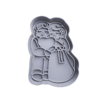 Pareja Con Corazon San Valentin Cortante Para Galletitas 2