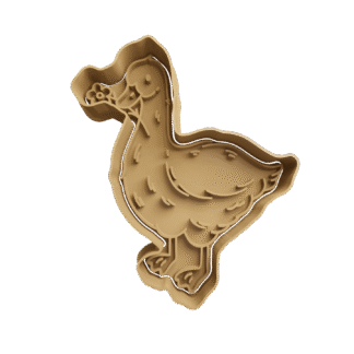 Pato Con Flor San Valentin Cortante Para Galletitas